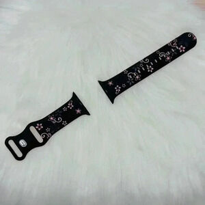 New Black & Pink Floral Design Apple Watch Bands  38mm 40mm 41mm